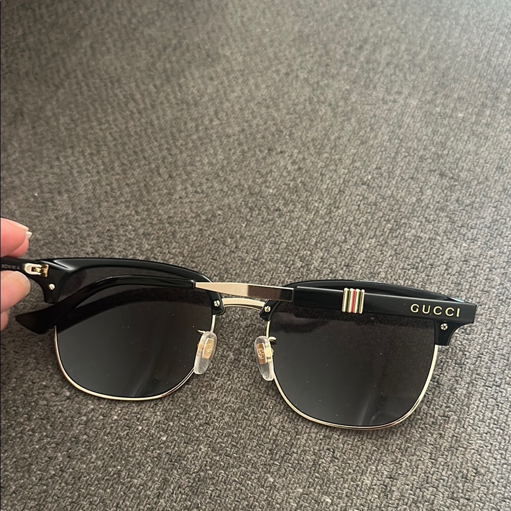 Gucci Black and Gold Sunglasses